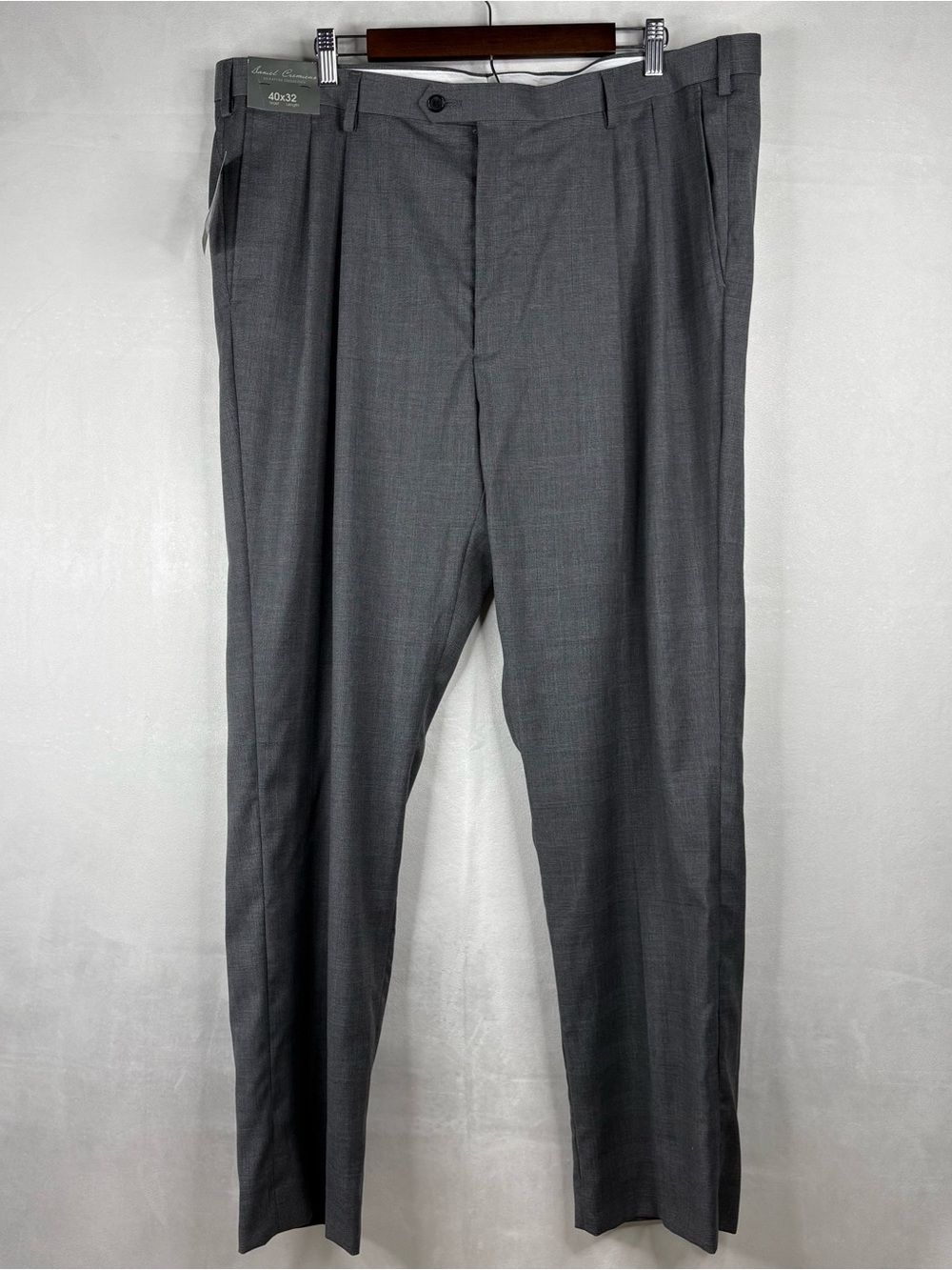 Daniel Cremieux Dress Pants 40x32 Gray Plaid Signature Collection Flat Front NWT